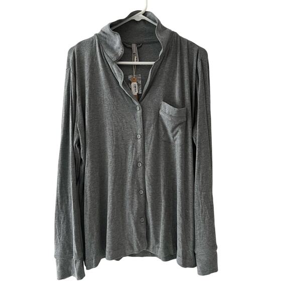 SKIMS Fits Everybody Full Sleeve Shirt Color Gray Style AP-SET-0600 Size Large - Picture 1 of 7
